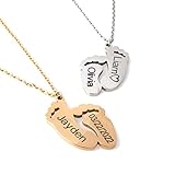 Personalized Footprint Necklace Pendant Newborn Baby Shower Foot Print Gift Customized Date Letter Pendant for Women