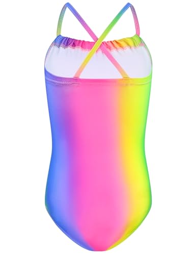 Image of TENVDA Girls Swimsuit Summer Beach Sport Halter Bathing Suits One Piece Swimwear for 2-12 Years Old Kids