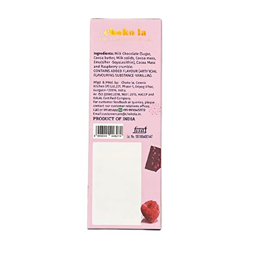 Image of Chokola 45% Milk Chocolate Raspberry Minis - Creamy Cocoa with Fruity Raspberry Chocolate Bites-100g