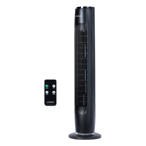 LIVIVO 32' Tower Fan with Remote - Timer Ultra Slim and Quiet and Powerful - Free Standing 45W...