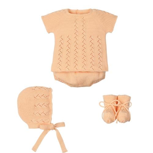 Pagliaccetto Neonato Bambino in Filo di Cotone a Maglia 4 Pezzi Arancio - Sun