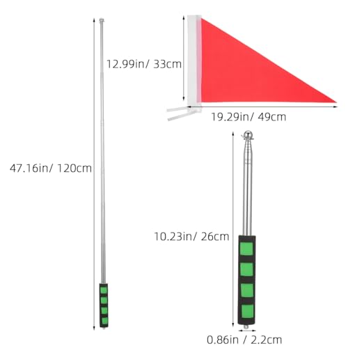 Bandera telescópica de 1,2 m HANABASS con poste ajustable portátil para excursiones 4