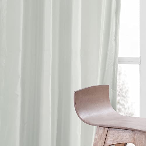 Image of HPD Half Price Drapes Ruched Faux Taffeta Silk Curtains 120 Inches Long Room Darkening Curtains for Bedroom & Living Room (1 Panel), 50W x 120L, Eggshell
