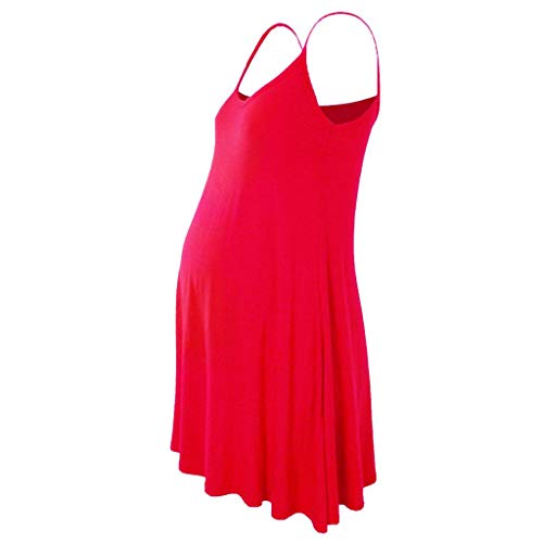 Preisvergleich Produktbild Aberimy Stillkeid Umstandskleid Still Kleid Schwangerschafts Kleid Still-Nachthemd Stillen Kleid Frauen Damen Kleid Sommer Damen Kleider Mit Solide Ärmellos Schlinge Sexy Casual Mode