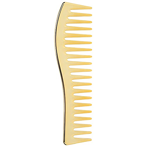 Wide Tooth Combs No Handle Hair Detangling Hair Brush Large Wide Teeth Styling Comb for Salon Shampoo Comb for Men Women(gold)
