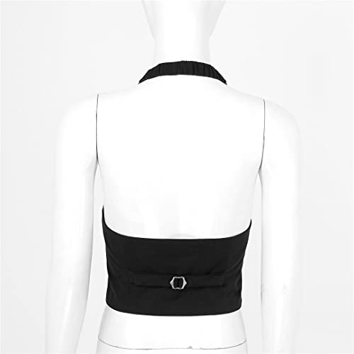 Niiyyjj Women Halter Suit Vest Backless Button Down Adjustable Back Vest Shirts Tuxedo Suit Waistcoat4