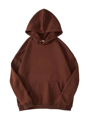 Image of SXV STYLE Hooded Pullover Solid Plain Unisex Cotton Oversized Baggy Sweatshirt Hoodie