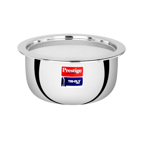 Image of Prestige 20cm /3.1L Tri-Ply Stainless Steel Tope with Lid|Gas and Induction Compatible| Even Heat Distribution|Strong and Durable| 5 Years Warranty