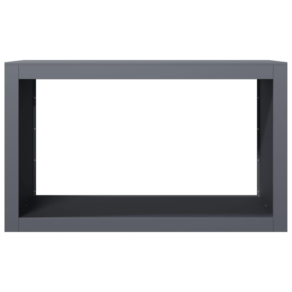 vidaXL Leñero de Acero Gris Antracita 100x40x60 cm, Soporte para leña, Almacenamiento de Troncos, Estante para leñas, Soportes para leña