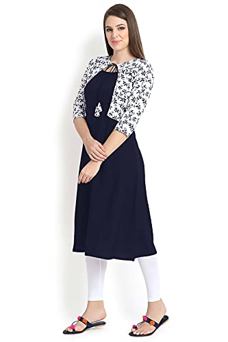 Image of Women's Crepe A-Line Kurta, Orange