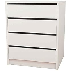 HOGAR24 ES Cajonera 4 cajones, Color Blanco, 62 cm x 50 cm x 44 cm