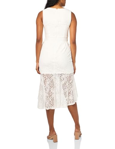 Image of Adrianna Papell Women's Lace Midi Flounce Dress