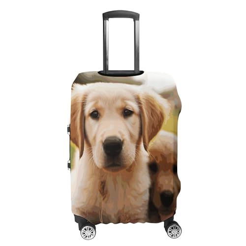 Travel Luggage Cover Suitcase Protector Cute Golden Retriever Puppy Elastic Washable Suitcase Cover Anti-scratch Spandex Baggage Covers Fits 18-32 Inch Luggage4