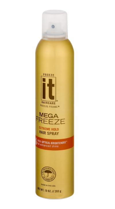 Fr.eeze It Mega Freeze Hair Spray, Extreme Hold, Nourishing UV Protection,10 oz (Pack of 1)