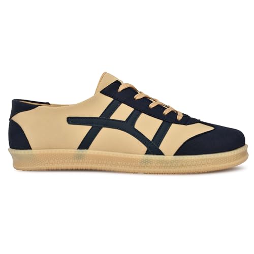 Image of Leatherkraft Men Low-Top Lace-Up Sneakers Tan