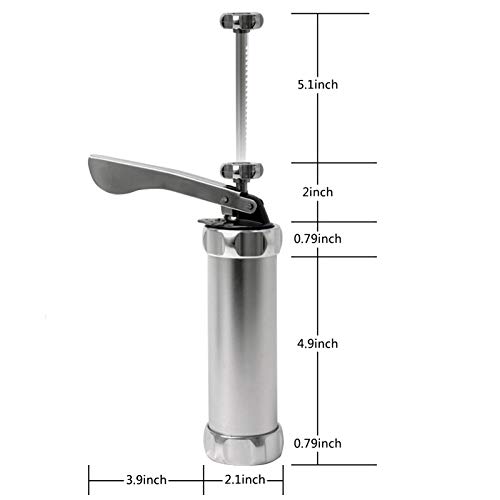 Shule Cookie Press Gun Kit for DIY Biscuit Maker and Decoration with 20 Stainless Steel Cookie discs and 4 nozzles, Silver - Thumbnail 6