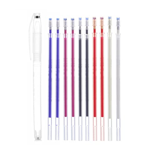 Erasable Pen with 10 Refills Kit Sewing Quilting Dressmaking Mark Tools for Schneider Anfänger Adults Children Teens Heat erasable Pens for Fabric Sewing Quilting Marking Cover