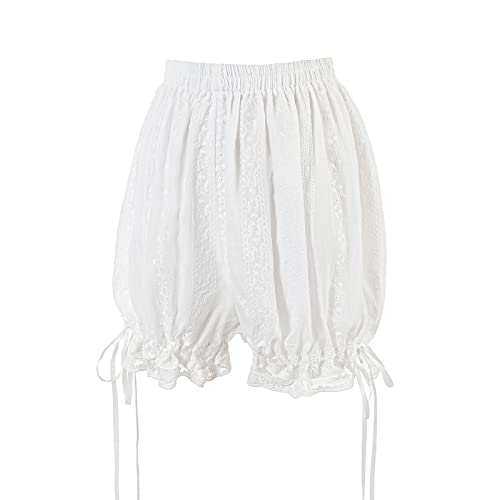 CR ROLECOS Women Lolita Bloomers Cute Tiered Ruffle Lace Pumpkin Pants Bottom Shorts2
