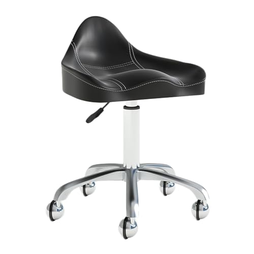 HUNTFF Taburete ergonómico Tipo Silla de Montar con Ruedas, Taburete hidráulico Ajustable con Ruedas, Apto para oficinas y Estudios de Maquillaje.