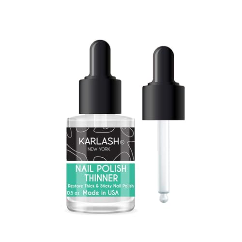 Karlash Professional Nail Polish Thinner 0.5 oz - Restore thick and sticky nail polish (1 Piece)