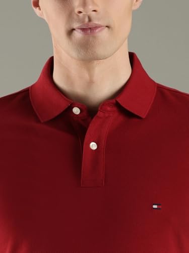Image of Tommy Hilfiger Solid Regular fit Cotton Polo t-Shirt