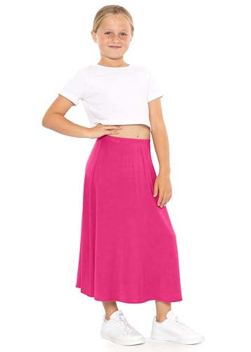 Image of STRETCH IS COMFORT Girls Skirts Flowy A Line Knee Length and Ankle Length | Elastic Waist, Kids School Skirt, Girls Maxi Skirt, Black Skirt For Girls, Faldas Para Ninas, Girls Long Skirt, Long skirts