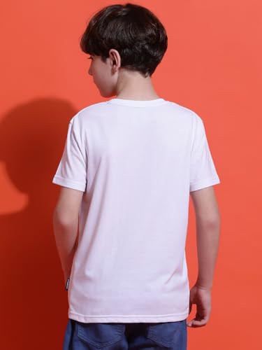 Image of Li'l Tomatoes Boys Cotton T-Shirt | Graphic Printed Half Sleeve Casual Summer Wear | Soft & Breathable | 9-16 Years