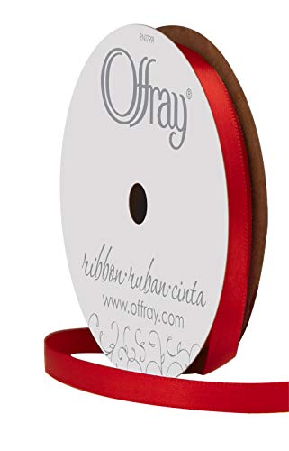 Image of Berwick 062029 1 /4 inch Wide Single Face Satin Ribbon, Red, 6 Yds