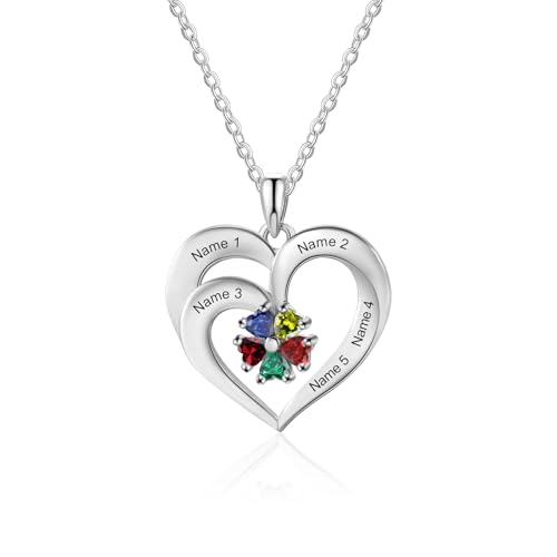 Collier prénom personnalisé en argent 925 avec pendentif cœur gravé