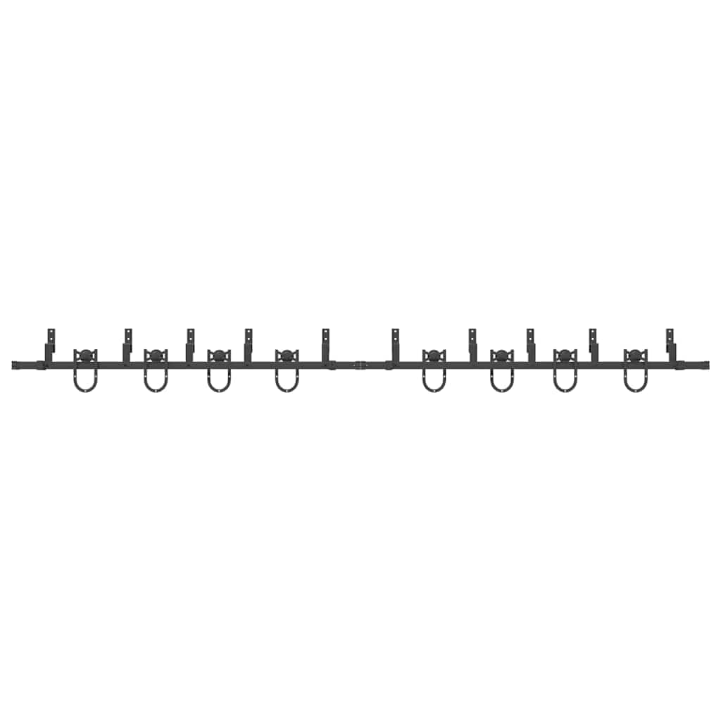 Kit de rieles para puertas correderas Bypass 366 cm acero negro para