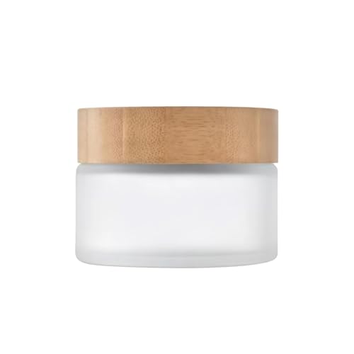 1 x 100 g 100 ml flacon vide en verre laiteux translucide, rond, pot de crème, récipient de conservation cosmétique, flacon pour articles de toilette avec...