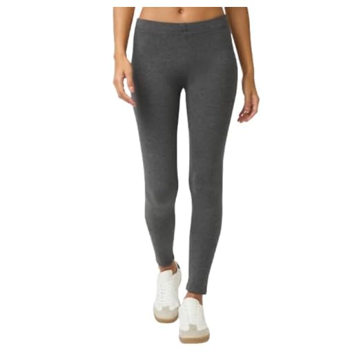 No Nonsense Women's Cotton Legging, Charcoal Grey, L