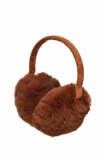 McBurn Orejeras de piel sintética de cobre, marrón, talla única