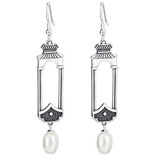 Boucles d'oreilles en Argent S925 et perles pendantes élégantes pour femme