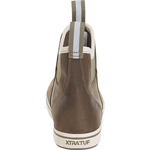 Image of XTRATUF Women's Leather Ankle Deck Boot, Color: Olive, Size: 6.5 (XWAL-303-GRN-065)