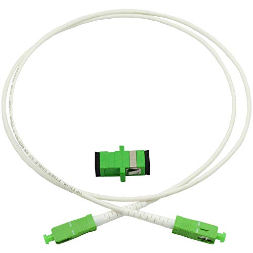 Fibershack - White Sc/Apc Fiber Optic Internet Cable 30Ft - 10M Scapc Simplex Single Mode Cable & Connector - Replacement Fiber Patch Cable Or Optical Cable Extension For Residential Fiber Networks #TOP2