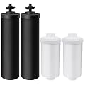 Water Filter Replacement for Berkey BB9-2 Black Filters & PF-2 Fluoride Filters, Compatible with Berkey Gravity Water Filter System, Pack of 4