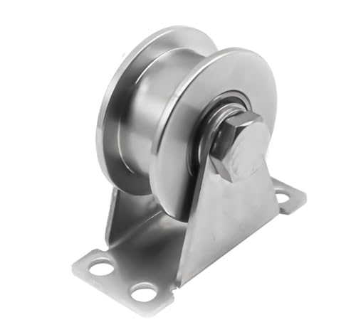 Roue rainurée en U de 48 mm à 68 mm en acier inoxydable pour rails