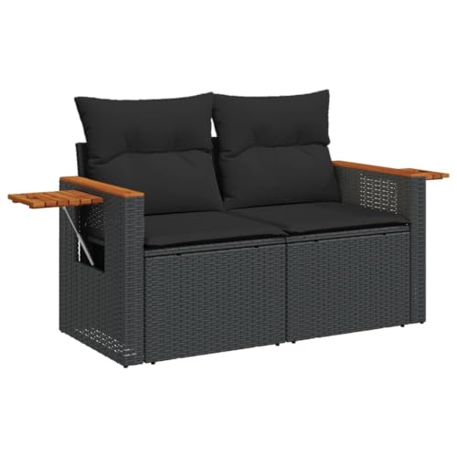 vidaXL Gartensofa mit Kissen 2-Sitzer, Sofa mit Staufach unter...