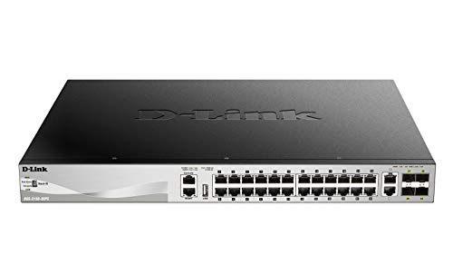 Image of D-Link 30-Port, PoE Gigabit Ethernet Switch, Lite Layer 3 Stackable Managed, 24x 10 /100 /1000 BT Ports, 2X 10GBase-T, 4X 10G SFP+ Ports (DGS-3130-30PS)
