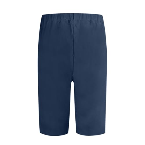 Bermudas mujer verano de algodón y lino elegantes con bolsillos y cintura alta 2