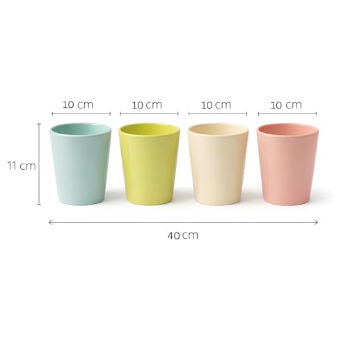 Image of Xtore Contemporary Matte Ceramic Planter Set of 4 for Indoor Plants | Minimalist Colorful Flower Pots for Desk, Shelf & Home Decor Styling (Pack of 4, Planter only)
