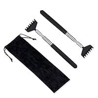 Amazon.co.jp: 孫の手 2本セット 伸縮 ステンレス 背中かき棒