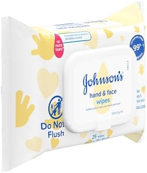 Johnson's Baby Disposable Hand & Face Cleansing Wipes, Pre-Moistened Wipes Gently Remove 99% of Germs & Dirt from Delicate Skin, Paraben-, Phthalate- & Alcohol-Free, Hypoallergenic, 25 Count - 1