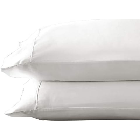 Brielle Home Tencel Lyocell Sateen Pillowcase Set, White, Standard Cover