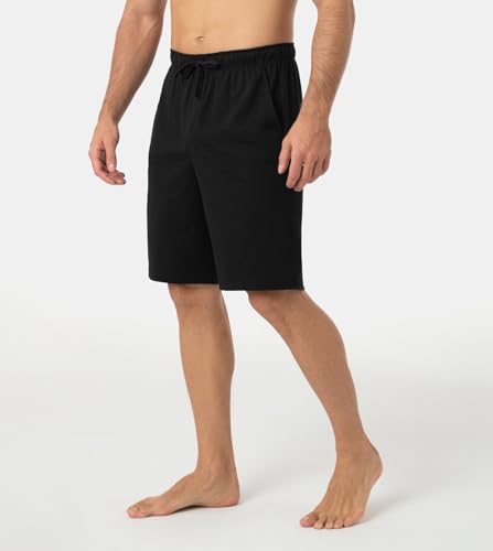 LAPASA Men's Pajama Shorts (2 Pack) Super Soft Knit Sleepwear Lounge Pants PJ with Drawstring and Pockets Lightweight M933