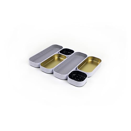 Three by Three Seattle Metal Drawer Organizer Tray Set, 6-Pc, 1" (Gold)