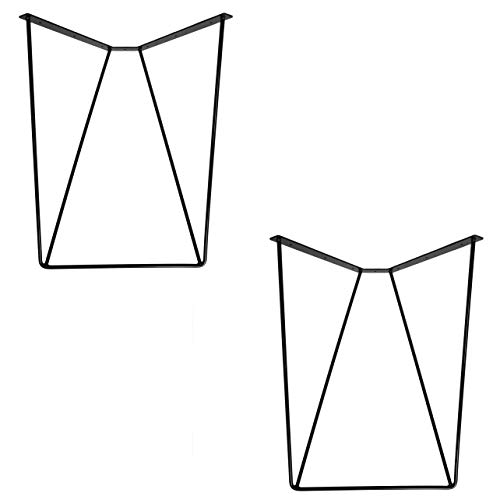 Natural Goods Berlin 2X Design Tischgestell Clip Set Hairpin Legs Tischbeine |12mm Stahl | Esstisch, Schreibtisch, Konferenztisch | Tischkufen Tischuntergestell (H 72cm (ESS-/Schreibtisch), Schwarz)