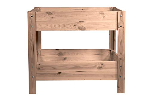 mgc24 Hochbeet - Kiefernholz Dunkelbraun rechteckig, stehender Pflanzkasten für Garten Terrasse Balkon - 80 x 37,6 x 78 cm mit 2 Etagen