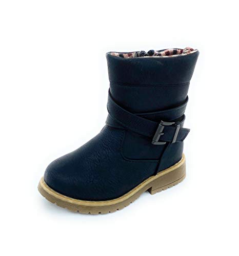 Sole Collection Baby Girls/Toddlers Fashion Cute Zipped Winter Snow Boots Leather Shoes (Black12, Numeric_6)